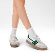 Tenis deportivos casuales para mujer con punta redonda, plantilla suave y suela resistente, cómodos para caminar y uso diario - Verde - Ver 9