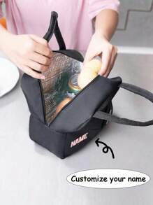 1pc Customized Name Bento Bag, Personalized Large Capacity Lunch Box Bag, Aluminum Foil Thickened Picnic Student Lunch Bag, Portable Bag With Rice, Insulated Bag, Lunch Box Bag,Cationic Bento Bag, Thickened Picnic Bag, Student Lunch Bag, Bento Bag, Storage Bag, Handbag, Insulation Bag, For Students, Beginners, And White-Collar Workers. Suitable For Offices, Colleges, Work, Business, Commuting, Outdoor, Travel, And Outings