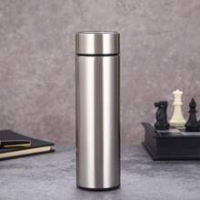 1pc New Stainless Steel Vacuum Insulated Water Bottle, Large Capacity With Tea Infuser, Slim Straight Design, Lightweight & Stylish Back To School