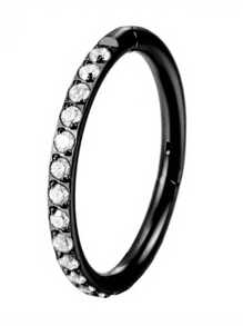 1 pieza Aro de nariz/oreja de acero inoxidable de primera calidad con piedra de circonia, bisel angular sin costura, adecuado para uso diario de hombres y mujeres