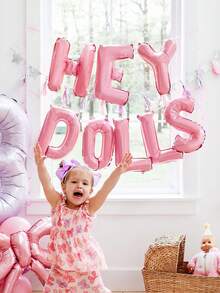 1 个 16 英寸粉色字母设计铝箔气球，A-Z 字母气球，DIY 派对装饰，生日，周年纪念，家居装饰，母亲节，迎婴派对，婚礼，单身派对，定制字母气球派对，背景装饰，情人节，公主生日，粉色派对用品 - 粉色 - 查看 6