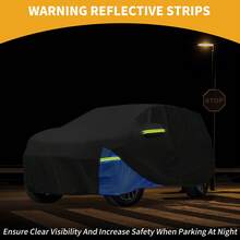 Car Cover Waterproof All Weather 210D, UV Sun Rain Protection, With Left Side Zipper - Black Blue for Grand Cherokee 2002-2025 - View 3