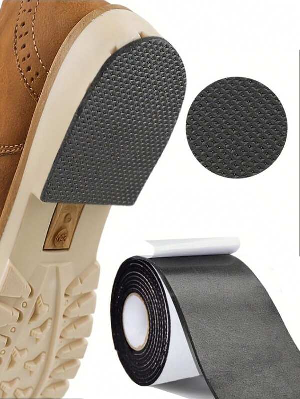 1 Rolo Extra Durável Sola Autoadesiva de Reparo de Sapato - Sola Protetora Antiderrapante para Saltos Altos, Tênis e Sandálias - Solução Fácil para Desgaste e Ruído, Resgate do Salto, Visual de Couro Sintético Marrom, Solução de Reparo de Sapato | Design de Sola Texturizada | Sola de Couro Sintético Durável, Acessórios para Sapatos