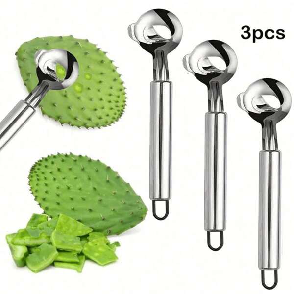 1/3pcs Avocado Slicer Set - Stainless Steel Fruit & Vegetable Peeler, Melon Baller And Seed Remover - Easy To Use Kitchen Tools Suitable For Home And Restaurant