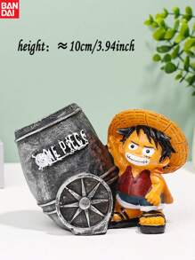 bandai Bandai One Piece Anime Integrated Resin Office Pen Holder, Stationery Desktop Pen Holder Action Doll, Large Capacity Multi Functional Desktop Stationery Storage Box, Cute Pencil Cup, Suitable For Office, School, Home And Art Supplies,Pencil Case,Pencil Pouch,School Bag
