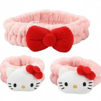 Sanrio 1 pièce Serre-tête Spa Doux Hello chat - Serre-tête Élastique Taille Unique, Bracelet de Fête Créatif, Convient pour l'Ordinaire