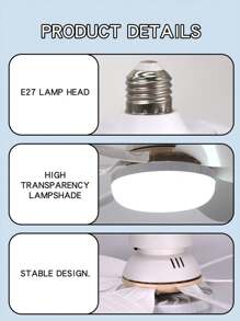 Ventilateur de plafond avec lumière et télécommande, ventilateur de plafond à LED dimmable de 40 W avec douille E27, ventilateur de plafond pour chambre à coucher, salon, 6 pales, 3 vitesses, minuterie
