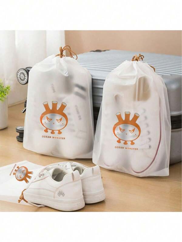 10 pezzi/confezione Sacchetti con cordoncino per conservazione scarpe, sacchetti in plastica per calze e biancheria intima, bustine organizer opache per indumenti, adatte per il viaggio