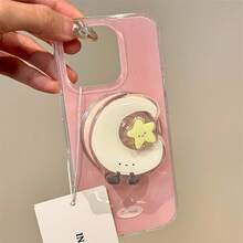 【よく売れる】ピンクのプリーツ付き携帯ケース、回転星月磁気ブラケット付き、i Phone 11 12 13 14 15 16 pro max  air 17 17pro 17promax - ピンク - チェックする 5