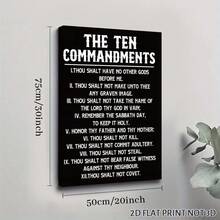 1pc Framed Canvas Poster, Inspirational 10 Commandments Wall Art, Bible Verses Wall Decor, Christian Wall Decor, Bible Verse Scripture Wall Art Canvas Paintings, Ideal Gift For Bedroom Living Room Corridor, Wall Art, Room Decoration, 2D Flat - Multicolor - View 10