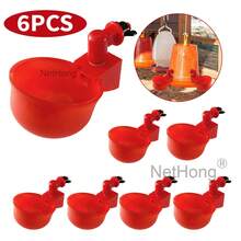 NetHong 6x Automatic Chicken Water Cup Waterer Poultry Drinking Bowl Feeder Drinker Tool - Red - View 7