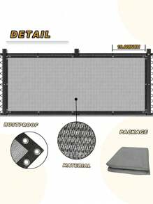 1 pieza Pantalla de privacidad de 3 pies - Cubierta de valla de malla resistente al viento (con bridas de cable) - Barrera exterior duradera para terrazas, apartamentos, porches y patios - Gris