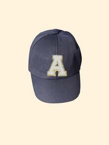 1顶A-Z字母可调节婴儿/幼儿棒球帽，儿童遮阳帽，男女通用休闲棒球帽 - 藏蓝色 - 查看 7