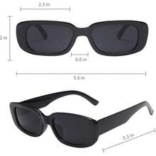 10副复古小方框眼镜，厚框方形派对眼镜，女士大包装，适合女士和女孩佩戴 - 黑色 - 查看 3