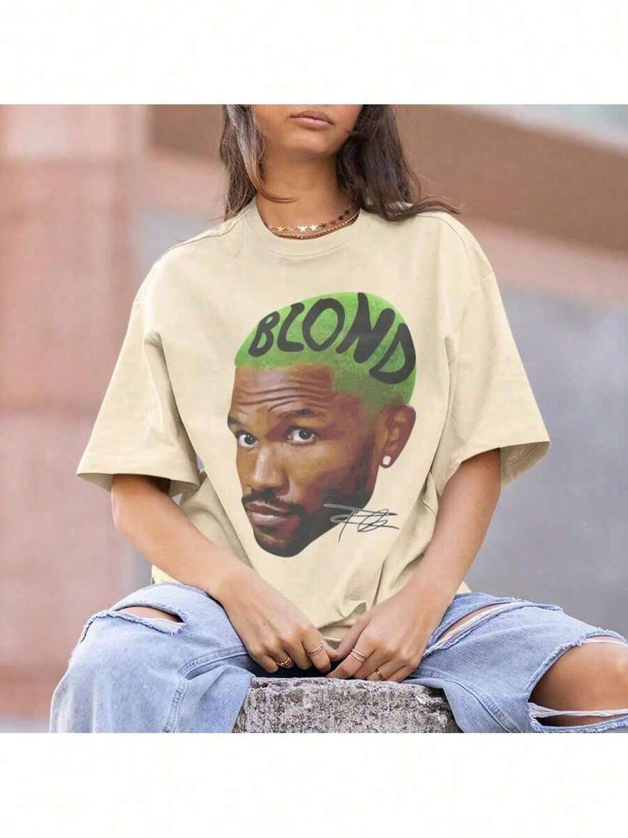 Merch Oversized T-Shirt Unisex 100% Cotton Shirt - Màu be - Xem 1