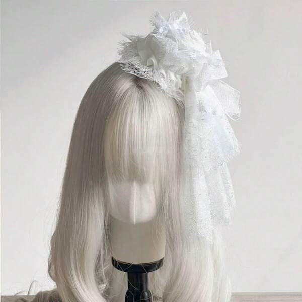 1 pezzo Velo nero in pizzo con decorazione a fiocco, copricapo stile Lolita; 1 pezzo Cappello stile gotico per Ognissanti; 1 pezzo Fascia per capelli in rete floreale; 1 pezzo Copricapo per vestito da festa