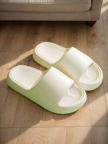 男士休闲夏季拖鞋，简约黑色一脚蹬凉鞋，EVA 材质防滑防臭轻便柔软舒适平底拖鞋，淋浴鞋 - 黑色 - 查看 10