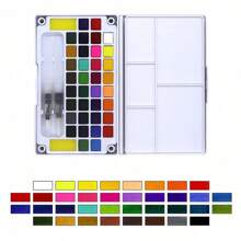 12/18/24/36 Colors Solid Watercolor Pigment Set For Drawing And Painting, Portable,Back To School Essentials,Creative Gift For Thanksgiving, Christmas, Birthday Halloween Decoration Back To School