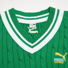 Puma 女式V领休闲无袖背心，春秋季 - 綠色 - 查看 3