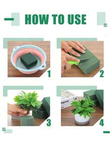1/3/6/10/20pcs Floral Mud Blocks, Suitable For Fresh Flowers And Artificial Flowers DIY Decoration, Green Floral Mud Blocks, Can Be Used For Flower Arranging, Plant Decoration And Handicrafts, Spring Floral Decoration, Home, Wedding, Birthday Party, Floral Supplies, Party Decoration And Garden Decoration, Tabletop Decoration, Plastic Artificial Flowers, Mother''s Day, Father''s Day - Green - View 4