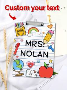 Personalized Teacher Gifts, Custom Acrylic Clipboard With Teacher Name, Elements Teacher Clipboard, Back To School Teacher Appreciation Gift, Back To School, Multi-Functional, Ornamental, Reusable, Modern, Colorful, Cute, Vintage, Cartoon, Kawaii, Custom, Personalized, Unique, Customized, Workers, Clients, Students, For Business/Work/Office, For School, Middle School Students, High School Senior High School Students, College Students, University Students, Freshman, Sophomore, Underclassmen - Multicolor - View 7