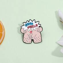 有趣的头发人胸针，创意可爱翻领别针，多功能金属徽章服装配饰