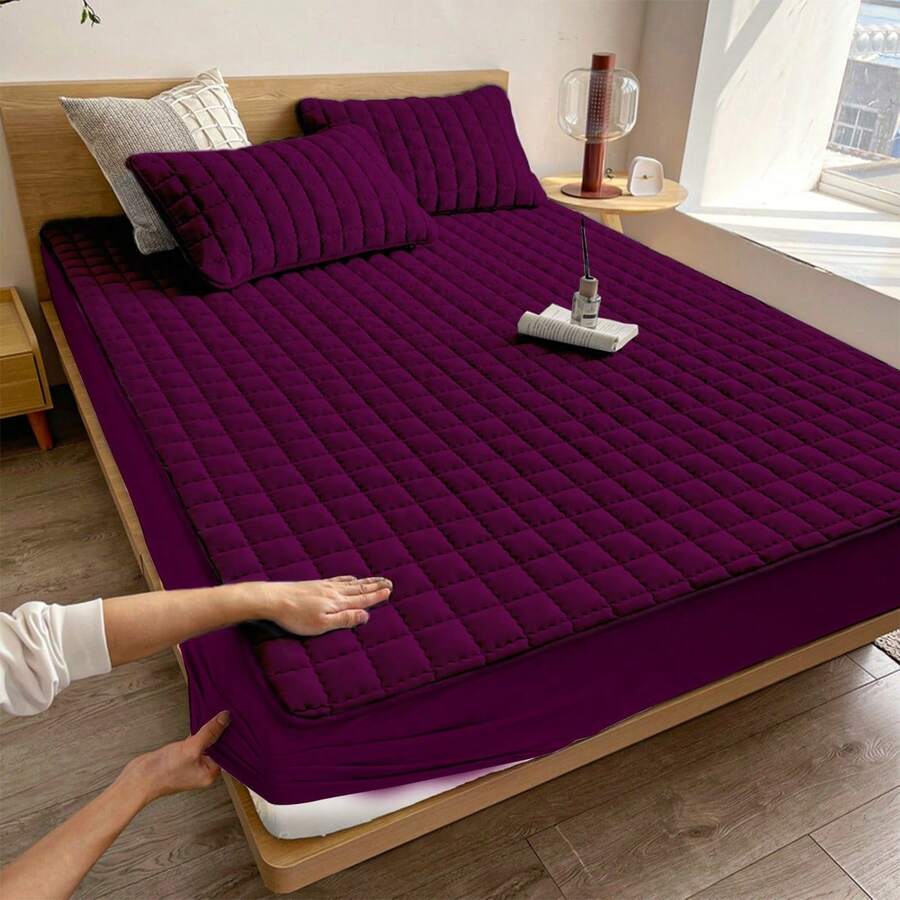 Silent Waterproof Mattress Protector Soft Touch - 紫色 - 查看 1