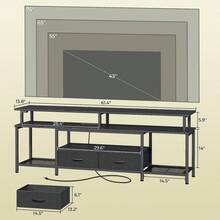 Mueble Para Led Tv Modernos 156 Cm Con Regleta 2 Cajones - Negro - Ver 2