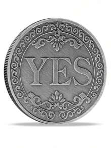 Moneda conmemorativa chapada con una cara para 'Sí' y otra para 'No' - Un recuerdo divertido y emocionante para tomar decisiones