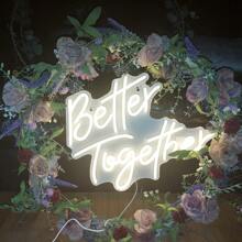 Neon Schild "Besser zusammen" USB betrieben mit einstellbarer Helligkeit als Wanddekoration, geeignet für Hochzeit, Party, Club, Jahrestag und Geburtstagsgeschenke