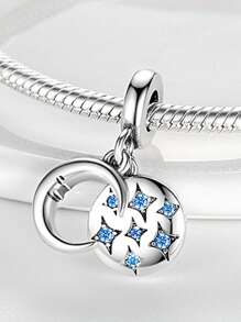 STYFNE 1 pingente de estrela, pingente de planeta estrela dourado, pingente de céu estrelado misterioso, pingente de pérola lua apanhador de sonhos, pingente de menina sentada na lua com miçangas, para pulseira faça você mesmo, joias femininas, presente diário