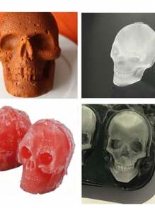 Moule à glaçons en forme de crâne sur le thème d'Halloween, Moule à glaçons en silicone rond pour créer de beaux glaçons uniques en forme de crâne - Moule à glaçons en forme de crâne, des glaçons parfaits pour le whisky, Cadeau d'Halloween