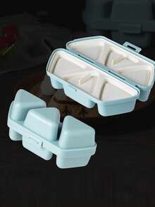 1pc Triangle Sushi Mold, 6 Cavities With One-Touch Non-Stick Design, Suitable For Seaweed Rice Balls And Sushi - Baby Blue - View 12