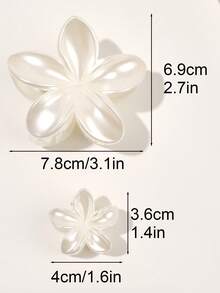 Bộ 3 kẹp tóc kem lấp lánh trong suốt bóng với nhiều kích cỡ khác nhau, thiết kế hoa cúc, hoàn hảo cho kỳ nghỉ ở bãi biển, kẹp tóc mái mùa xuân và mùa hè/tóc bay, kẹp tóc hình móng vuốt, kẹp tóc kẹp tóc, kẹp tóc cầm tay, phụ kiện tóc thường ngày mùa thu đông cho phụ nữ - Màu be trong suốt - Xem 6