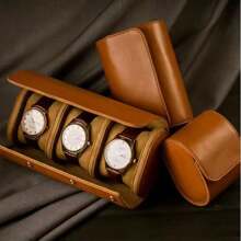 1/2/3-Slot Watch Roll Travel Case Portable Vintage Leather Watch Display Case Storage Box Watch Organizers Men Christmas Gift For Women Storage Organizer Travel Essentials Back To School Dormitory Storage