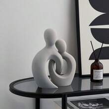Nordic Abstract Couple Statue Fitting White Black Home Decor, Living Room, Office, For Home - 絨面革 - 查看 5