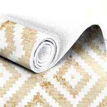 Alfombra turca impresa digitalmente Inci - Tacto suave, alfombra lavable con respaldo de fieltro antideslizante - Felpudo decorativo moderno, adecuado para sala de estar, dormitorio, pasillo o entrada - Disponible en 7 tamaños (50*60, 50*80, 60*100, 80*120, 80*150, 80*200, 80*300 cm). Diseño de secado rápido, muy absorbente, suave y cómodo. Adecuado tanto para uso en interiores como en exteriores.