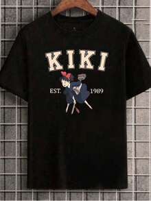 Kiki Anime 1989 Basic T-Shirt Blouse Unisex Cotton Shirt - Black - View 2