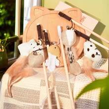 1 Pc Natural Sisal Feather Teaser Wand For Kittens Bite Resistant Cat Toy , Interactive Playtime Cat Stuff & Cat Necessities ,Scratch Proof Kitten Toys - Multicolor - View 4