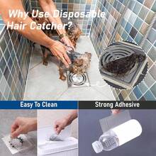 Disposable Hair Catcher Shower Drain Mesh Stickers, Hair Catchers Shower, 25 Pack, 3.5 Inch - Round - 6.1 Inch - 25 Pack - View 2
