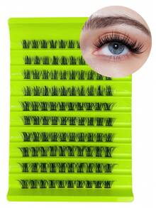 Hinarin 100 片 D 卷簇状睫毛延长片 纤细 10-16 毫米混合尖刺单根睫毛延长片 柔软卷曲蓬松自然外观尖头簇状睫毛延长片 可在家中或外出时 DIY