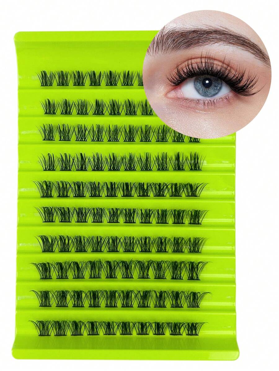 Hinarin 100 片 D 卷簇状睫毛延长片 纤细 10-16 毫米混合尖刺单根睫毛延长片 柔软卷曲蓬松自然外观尖头簇状睫毛延长片 可在家中或外出时 DIY