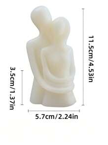 1 pezzo Candela con scultura a forma di coppia abbracciata, realizzata a mano, adatta come regalo per matrimonio, festività, San Valentino; decorazione di atmosfera romantica da tavolo per camera da letto, scultura di coppia abbracciata fatta a mano, candela per proposta di matrimonio