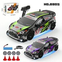 1 قطعة طقم سيارة ريموت كنترول مسابقة انزلاق 1:24 (تتضمن إطارات احتياطية، حاجز الطريق، بطارية، مفك براغي، شاحن، دليل) - سيارة نموذج واقعية AE86/GTR/Mustang/BMW/Tesla، سيارة تحكم عن بعد عالية السرعة، هدية عيد ميلاد للأطفال