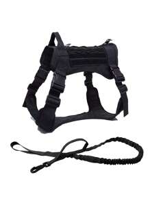 Tactical Dog Harness For Large Dogs, Tension Free Adjustable Pet Harness, Reflective Work Training Harness, Molle Vest With Handle, Easy Controllable Blast-Proof, Hook And Loop Panel, Pet Vest Style Dog Harness