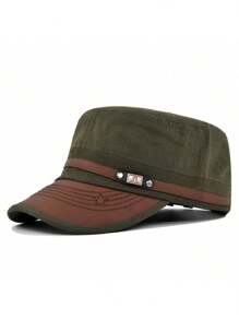 1 pièce Casquette de baseball unisexe couleur unie avec motif lettre, casquette snapback polyester polyvalente pour les activités de plein air et le port quotidien