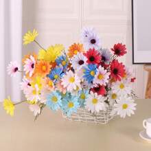 6Pcs Artificial Chamomile Flowers (Yellow)- Realistic European Daisy Fake Flowers For Home Decor, Spring Summer Table Centerpiece, Wedding, Party, Office Desk Decorations,Garden Decor,Outdoor Plant,Gardening,Pink Fake Flowers