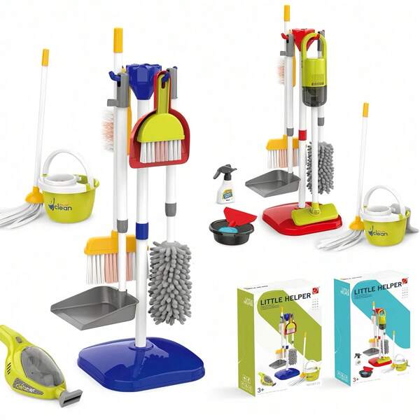 1 Piece Portable Mini Cleaning Household Tool Play Set For Kids, Convenient Cleaning Game Toy Gift, Batteries Not Included