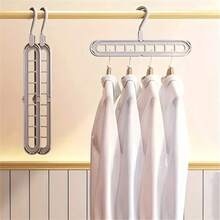 1pc Multi-Function Foldable Clothes Storage Hanger 9-Hole Non-Slip Folding Plastic Clothes Hanging Rack Space Saving Clothes Drying Rack Clothes Hanger Organizer For Closet Wardrobe Small Apartment Dorm Room Compact Home Use Lightweight Durable Resin Construction, Foldable Design, Quick Access Garment Holder, Breathable Lint-Free Maintenance-Free Rack - Multicolor - View 11