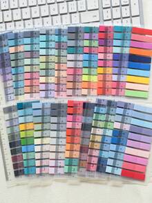 20 Pieces Vintage Style PET Memo Sticky Notes, Muted Color Index Tabs, Labels For Students, Office Supplies,School Supplies,Back To School - Multicolor - View 8